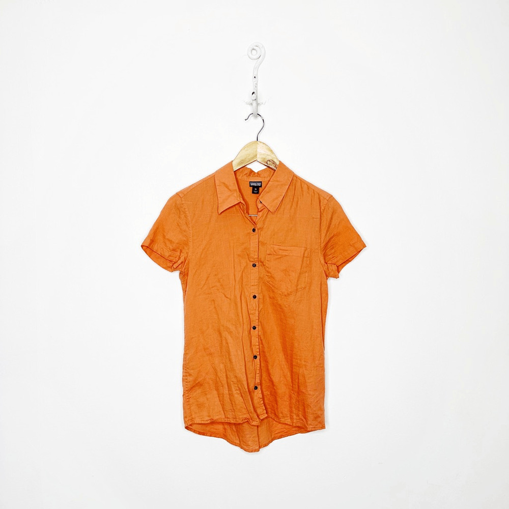 PATAGONIA Organic Cotton Lightweight Shirt ORANGE Collared womens XS